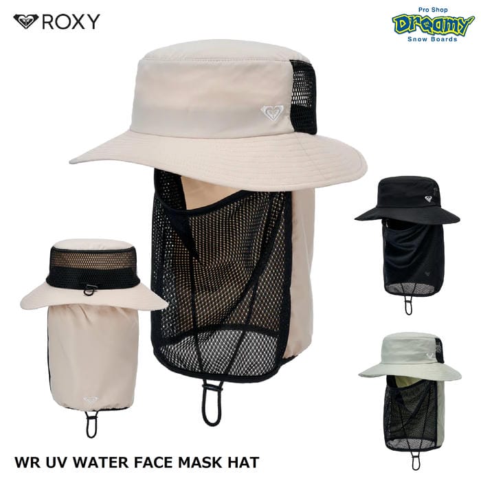 ROXY WR UV WATER FACE MASK HAT RSA261713 サーフハット フェイスマスク兼ネックガード 撥水 UVカット あご紐 頭囲54-57cm マリンスポーツ ロキシー 正規品