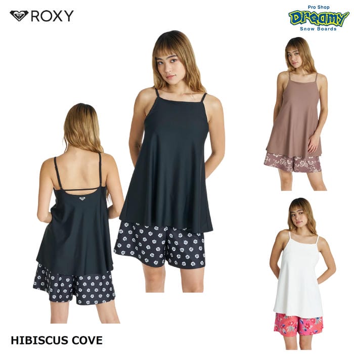 ROXY HIBISCUS COVE RSW262005 水泳着仕掛ける タンキニ 取りはらい能力のあるパッド 合わせる能力のあるストラップ 肌付きさる股引き一体型 さる股引き ロキシー 置き目品