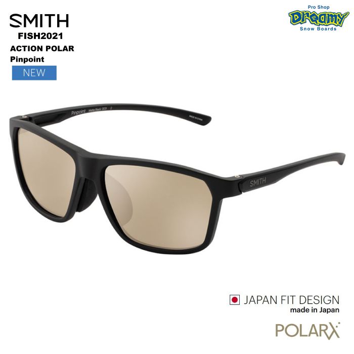SMITH スミス ACTION POLAR Pinpoint 207700552 ピンポイント Matte Black X-Brown 32 Silver Mirror 偏光 ノーズパット3種類付属 釣り フィッシング 正規品｜DREAMY