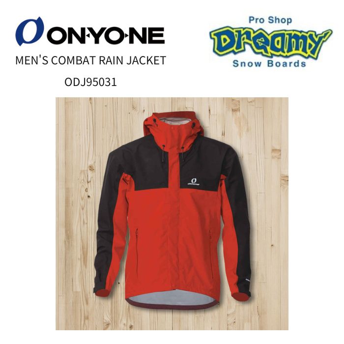 ONYONE オンヨネ MEN'S COMBAT RAIN JACKET ODJ95031 レッド/ブラック レインコート レインスーツ アウトドア 軽量 通気性 正規品｜DREAMY