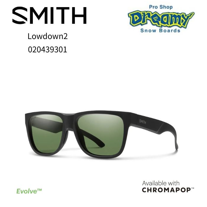SMITH スミス Lowdown2 020439301 Matte Black サングラス ウエリントン 偏屈レンズ 撥水・反射防止コーティング ハードケース付属 正規品 24,090円