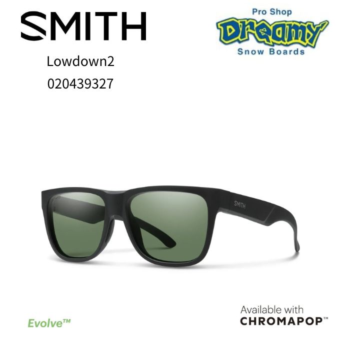 SMITH スミス Lowdown2 020439327 Matte Black サングラス ウエリントン 偏屈レンズ 撥水・反射防止コーティング ハードケース付属 正規品｜DREAMY