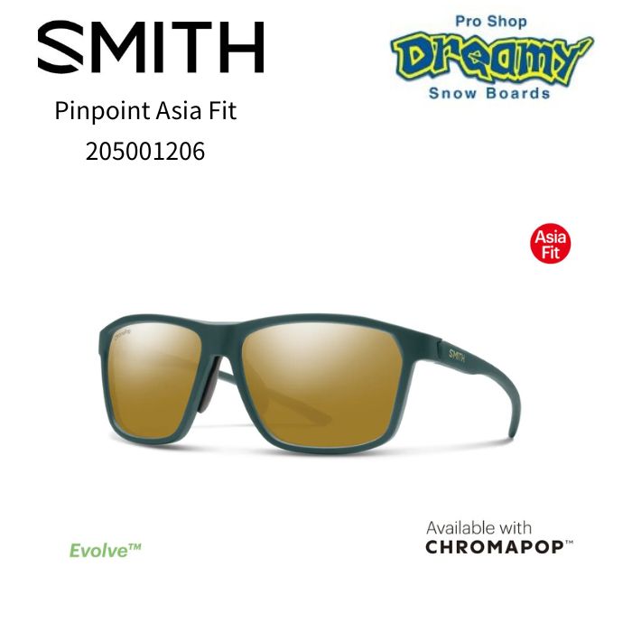 SMITH スミス Pinpoint Asia Fit 205001206 Matte Spruse サングラス 偏屈レンズ 撥水コーティング ノーズラバー付属 アウトドア 正規品