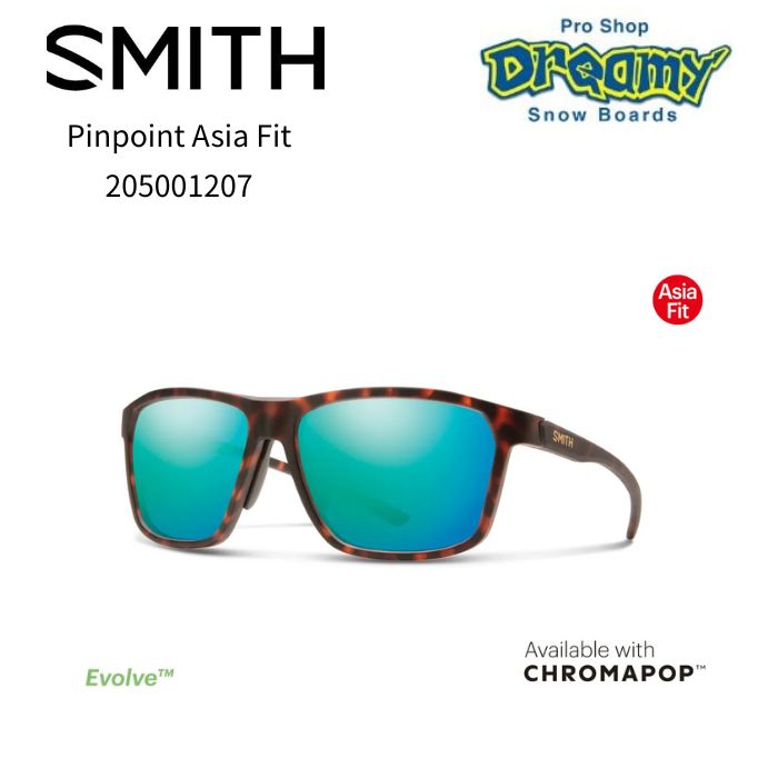SMITH スミス Pinpoint Asia Fit 205001207 Matte Tortoise サングラス 偏屈レンズ 撥水コーティング ノーズラバー付属 アウトドア 正規品