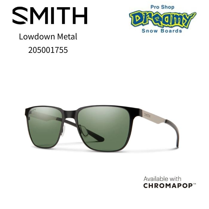 SMITH スミス Lowdown Metal 205001755 Matte Black/Silver サングラス 偏屈レンズ 撥水コーティング アウトドア 正規品