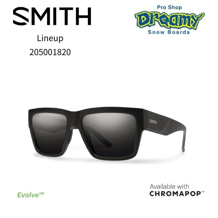 SMITH スミス Lineup 205001820 Matte Black サングラス 偏屈レンズ 撥水コーティング アウトドア 正規品｜DREAMY