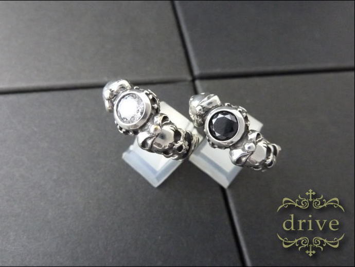 送料無料 【drive シルバーアクセサリー】 ドライヴ dr-043cz ゴスロリスカルクイーン パワーストーンリング メンズ silver925 シルバー925 シルバーアクセ ジルコニア ドクロ