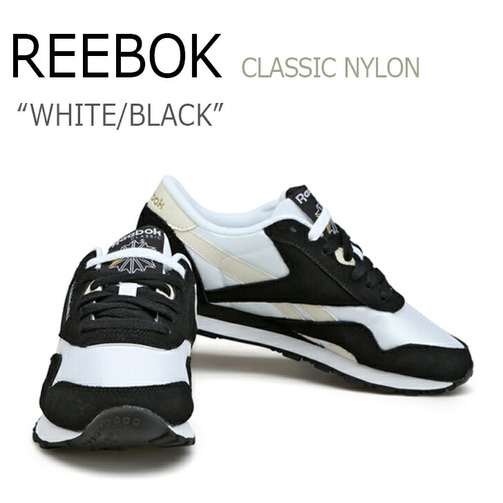 reebok nylon black and white