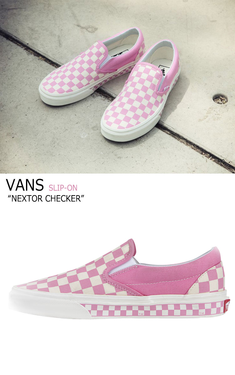 楽天市場 バンズ スニーカー Vans メンズ レディース Slip On Nextor Checkerboard スリッポン チェッカーボード Pink ピンク Vn0a38f7p9i Flvn7f3u18 シューズ Drescco ドレスコ