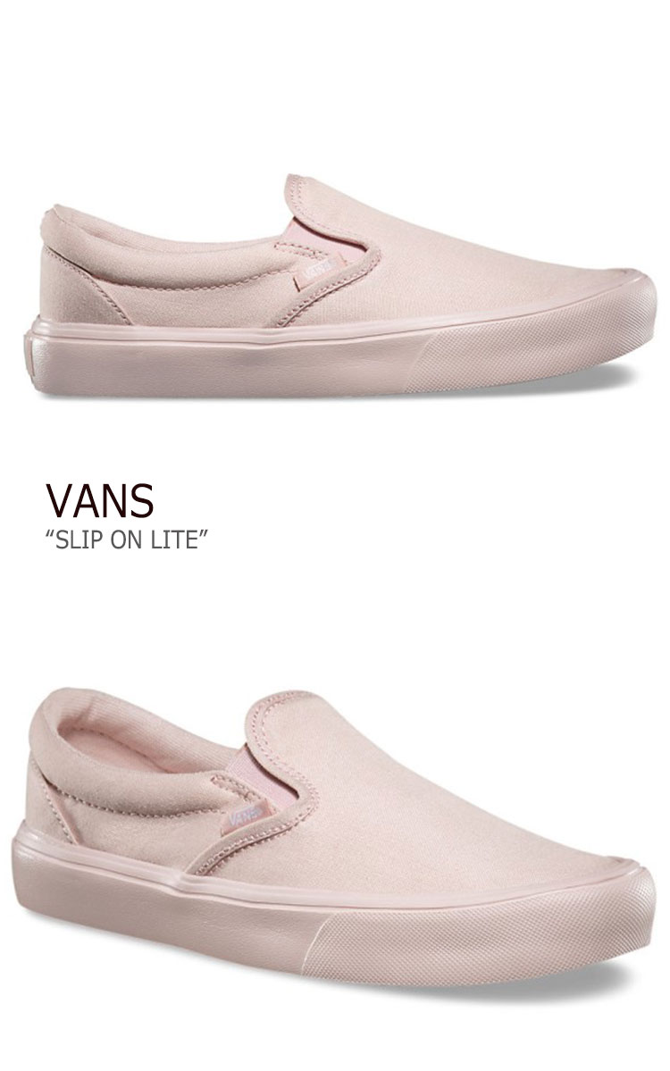 vans light pink slip ons