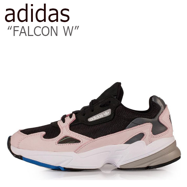 adidas falcon w core black & light pink