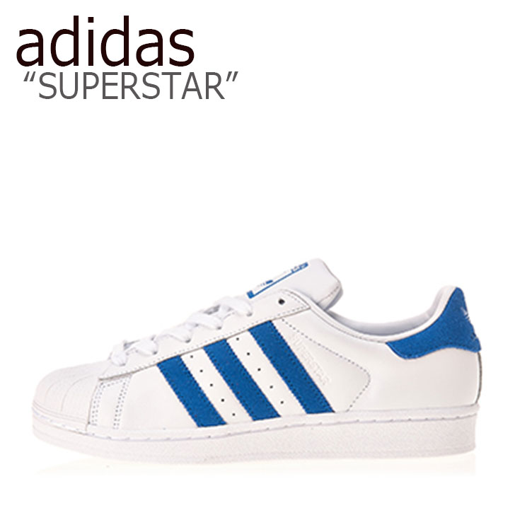 adidas superstar white blue