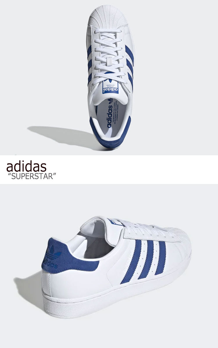 adidas superstar white blue