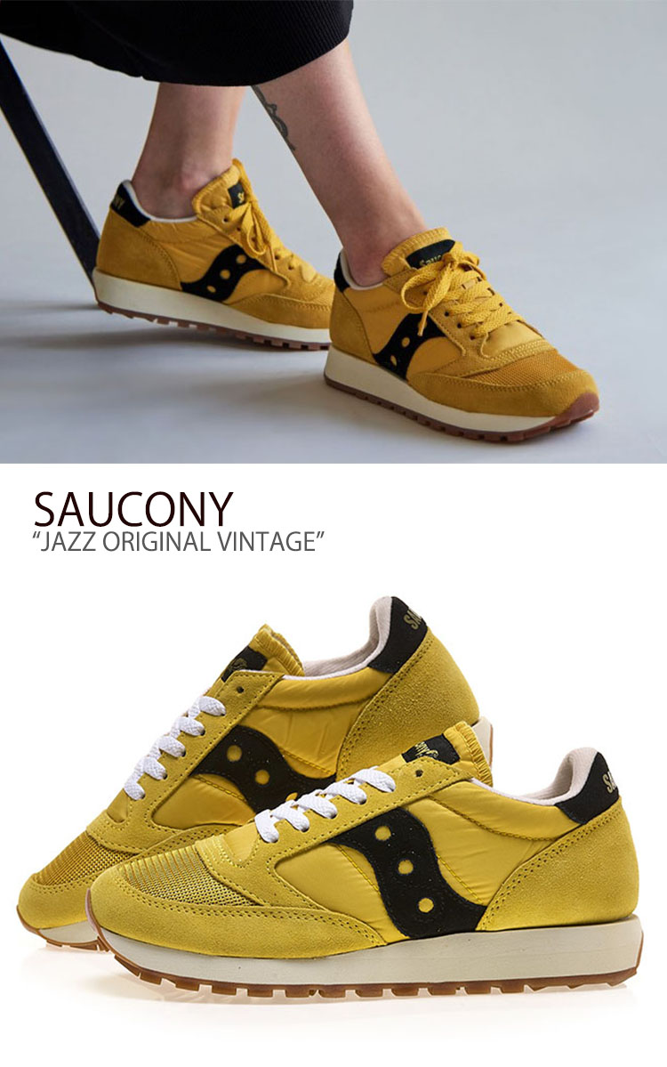 楽天市場 サッカニー スニーカー Saucony メンズ レディース Jazz Original Vintage ジャズオリジナルヴィンテージ Yellow Black イエロー ブラック S 100 シューズ 中古 未使用品 Drescco ドレスコ