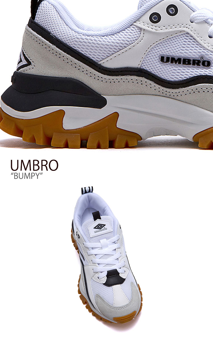 Umbro Umbro アンブロー Umbro アンブロバンピー Bumpy ダッドスニーカー シューズ靴 Umbroスニーカー アンブロスニーカー 白 黒 メンズスニーカー レディーススニーカー アンブロ スニーカー Umbro メンズ レディース Bumpy バンピー ダッドシューズ White Black