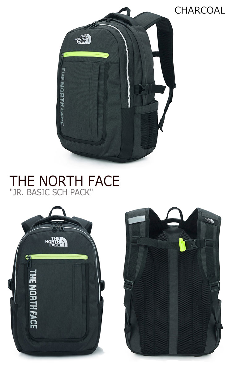 ノースフェイス バックパック The North Face 男の子 女の子 Jr バックパック Basic Basic チャコール Sch Pack ジュニア ベーシック スクールパック Black ブラック Ice Green アイスグリーン Charcoal チャコール Nm2dm05r S T バッグ 中古 未使用品 Drescco