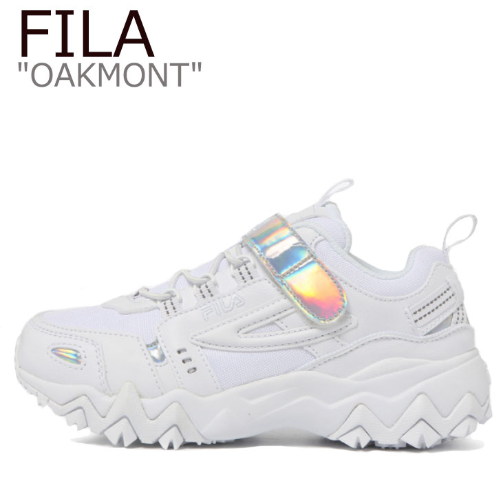 スニーカー 週間売れ筋 フィラ スニーカー Fila キッズ Oakmont オークモント White ホワイト 3jmd 103 シューズ 中古 未使用品