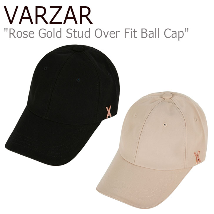 バザール キャプテン Varzar メンズ レディース Rose Gold Stud Over Fit Ball Cap 淡紅ゴールド スタッド ロゴ 物々しい填まる 球体キャップ Beige ベージュ Black 黒奴 Varzar642 3 Acc バザール帽子 Varzar Varzar バザールキャップ Varzarキャップ ボール Varzar