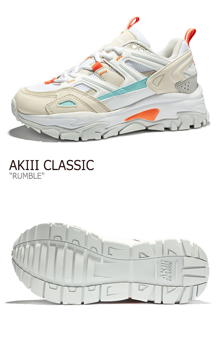 正規店仕入れの アキクラシック スニーカー Akiii Classic メンズ レディース Rumble ランブル White ホワイト Orange オレンジ Akahauw シューズ 偉大な Precisionnm Com