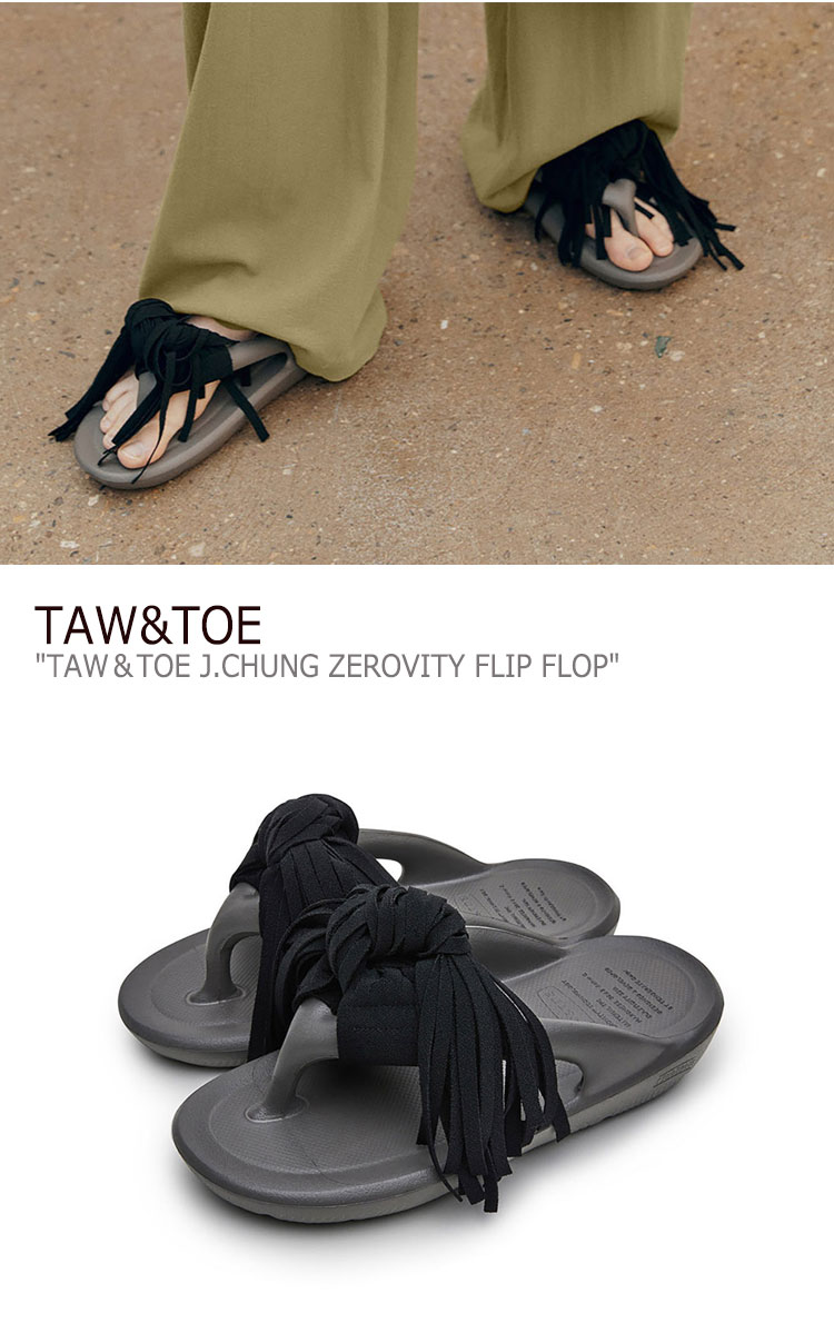 トー&トーサンダルメンズレディースTAW&TOEJ.CHUNGXTTZEROVITYFLIPFLOPジェイチャンXTnTゼロビティフリップフロップBLACKブラックシューズ
