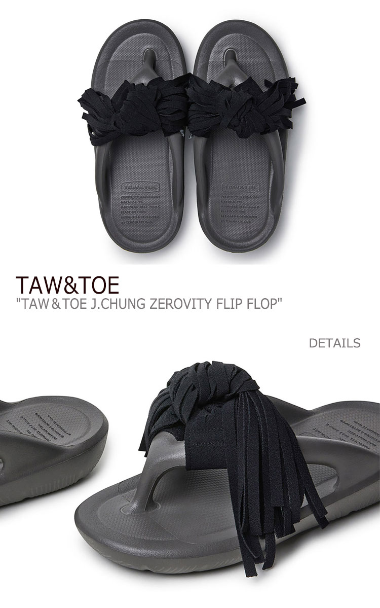 トー&トーサンダルメンズレディースTAW&TOEJ.CHUNGXTTZEROVITYFLIPFLOPジェイチャンXTnTゼロビティフリップフロップBLACKブラックシューズ