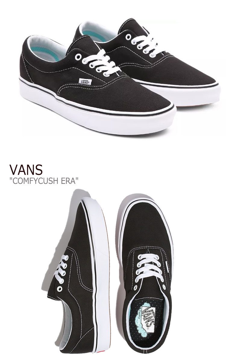 値引きする Comfycush レディース メンズ Vans スニーカー バンズ Era 中古 未使用品 シューズ Vn0a3wm9vne ブラック Black エラ コンフィークッシュ スニーカー