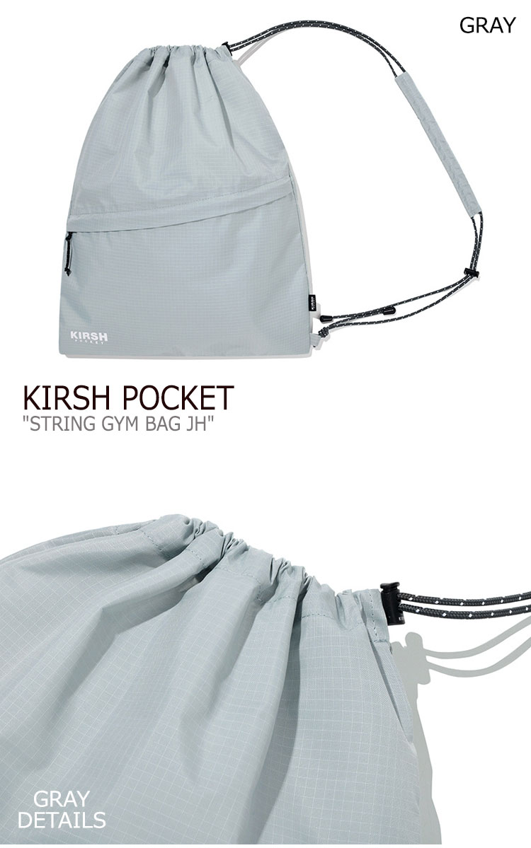 楽天市場 キルシーポケット ナップサック Kirsh Pocket 正規販売店 String Gym Bag Jh ストリング ジムバッグ Black ブラック Gray グレー Jhkp02 バッグ Drescco ドレスコ