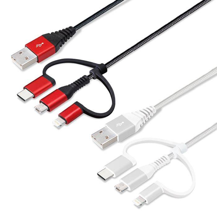USBケーブル 充電 通信ケーブル Lightning 3in1 充電ケーブル 変換コネクタ付 通信 50cm USBタフケーブル USBケーブル 充電 通信ケーブル Lightning 3in1 充電ケーブル 変換コネクタ付 通信 50cm USBタフケーブル