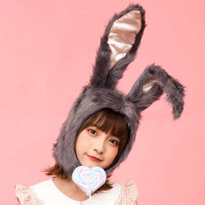 楽天市場】【即日出荷】もふもふうさたん グレー かぶりもの うさたん