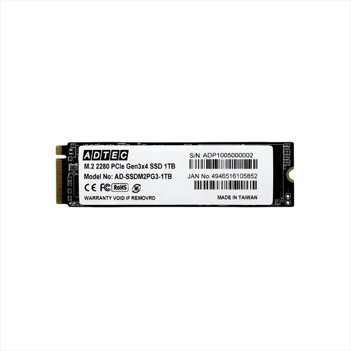 【沖縄・離島配送不可】【代引不可】SSD M.2 NVMe PCIe Gen3x4 (2280) 1TB ADTEC AD-SSDM2PG3-1TB｜スマホカバー専門店　ドレスマ