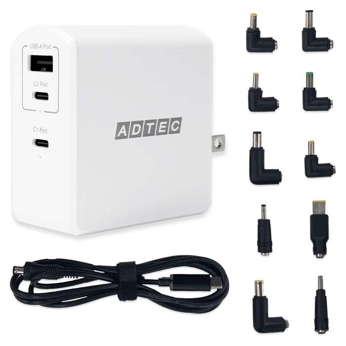 USB充電器 PowerDelivery対応 GaN(窒化ガリウム)採用 急速充電器 PD対応 最大105W PSE技術基準適合 ホワイト＋マルチプラグケーブルセット