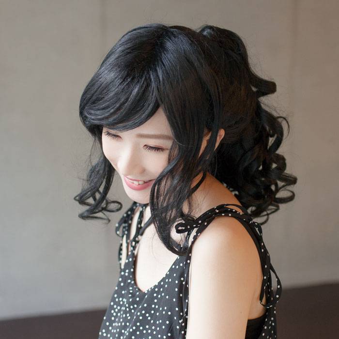 カールポニーテールネオブラック レディース ウィッグ かつら カールポニーテールネオブラック レディース ウィッグ かつら