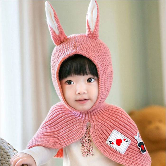 うさみみケープ Baby 全3色 お手軽 キャップ クリアストーン うさ耳 