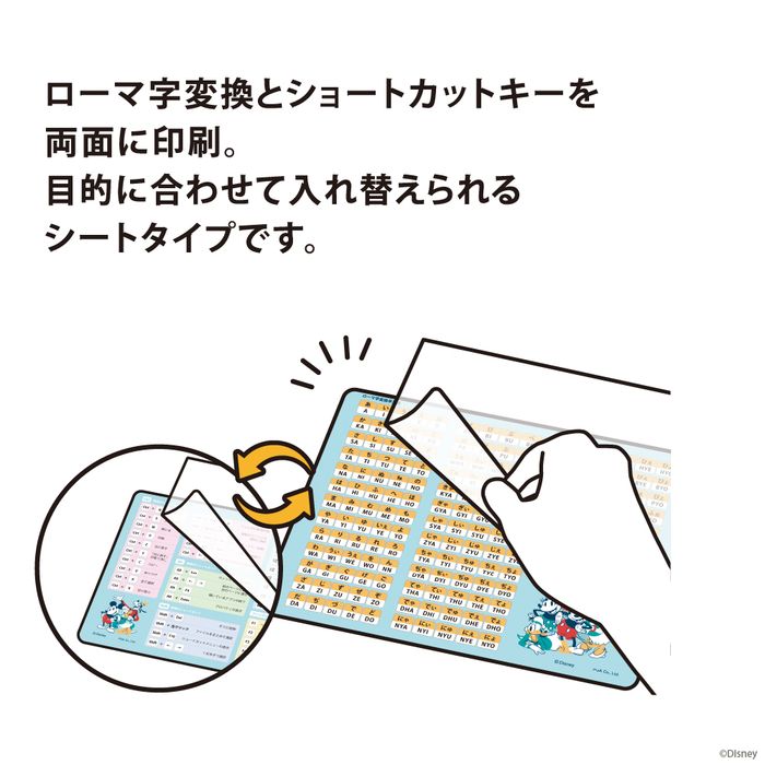 マウスパッド ディズニー ローマ字変換早見表 入力ガイド付 ショートカットキー一覧 マウスパッド ディズニー ローマ字変換早見表 入力ガイド付 ショートカットキー一覧