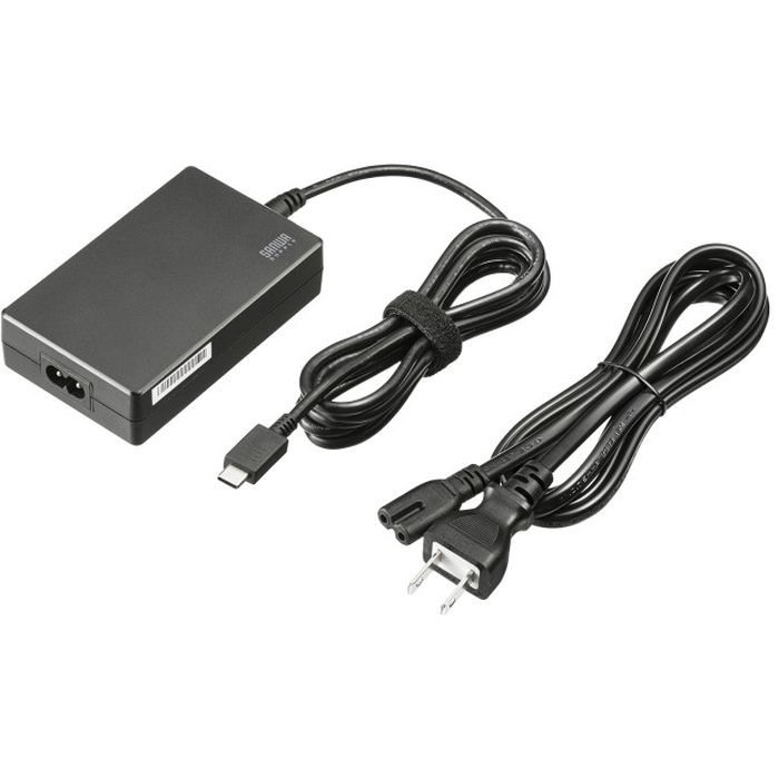【沖縄・離島配送不可】【代引不可】USB PD対応 AC充電器 PD100W・TypeC ケーブル一体型 PC パソコン 周辺機器 サンワサプライ ACA-PD94BK｜スマホカバー専門店　ドレスマ
