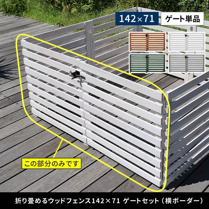 【北海道・沖縄・離島配送不可】【代引不可】折り畳めるウッドフェンス ゲートセット(横ボーダー) グレー 住まいスタイル WF-YKG-GRY