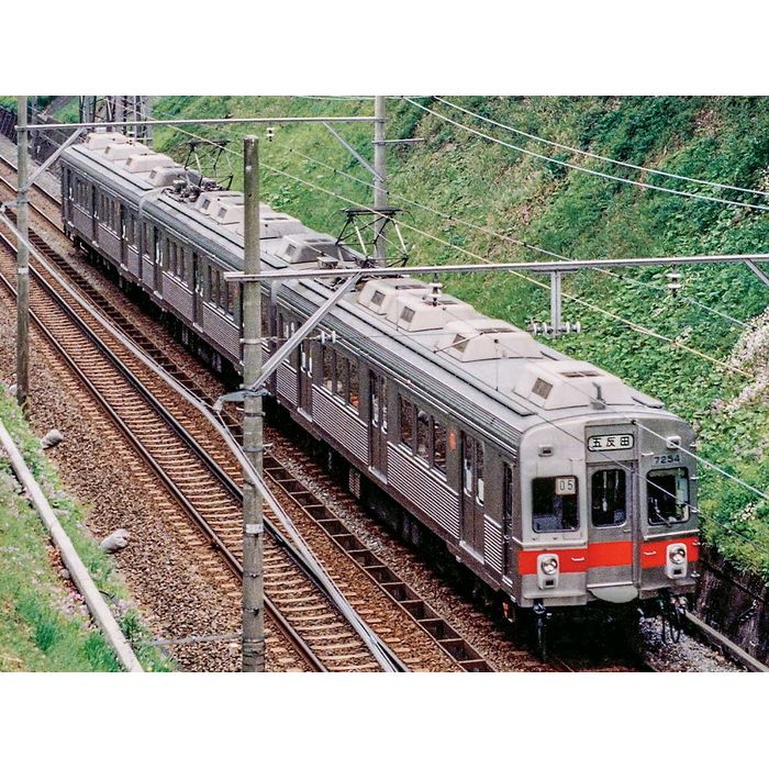 【沖縄・離島配送不可】Nゲージ 東急電鉄7200系（池上線・冷房車・赤帯）3両編成セット（動力付き） 鉄道模型 グリーンマックス 50797