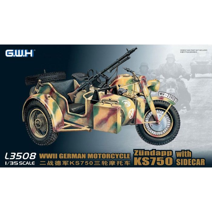 グレートウォールホビー 1/35 WWII ドイツ軍用サイドカー KS750(トレーラー2種付き) ピットロード東名 L3508