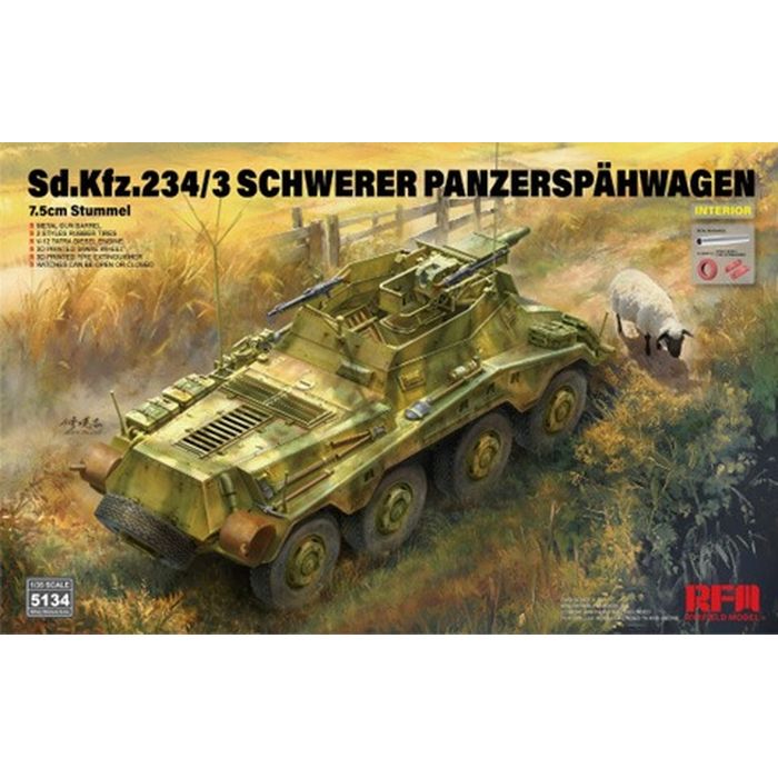 【沖縄・離島配送不可】1/35 Sd.Kfz.234/3 シュツンメル 7.5cm砲搭載 8輪重装甲偵察車 ビーバーコーポレーション RFM5134