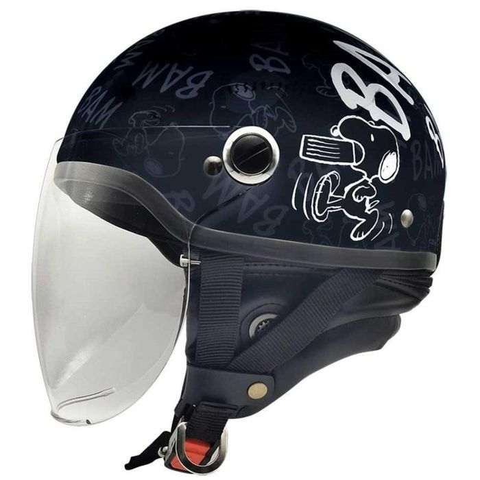 【北海道・沖縄・離島配送不可】【代引不可】SNOOPY ハーフヘルメットシールド付き ブラック アークス SNH-104｜スマホカバー専門店　ドレスマ 12,047円