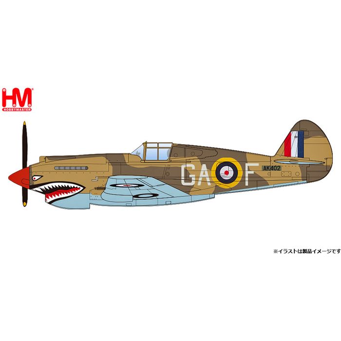【沖縄・離島配送不可】1/48 カーチス・ホークMk.2B イギリス空軍 ネヴィル・デューク機 1941 ミニカー ホビーマスター HA9205