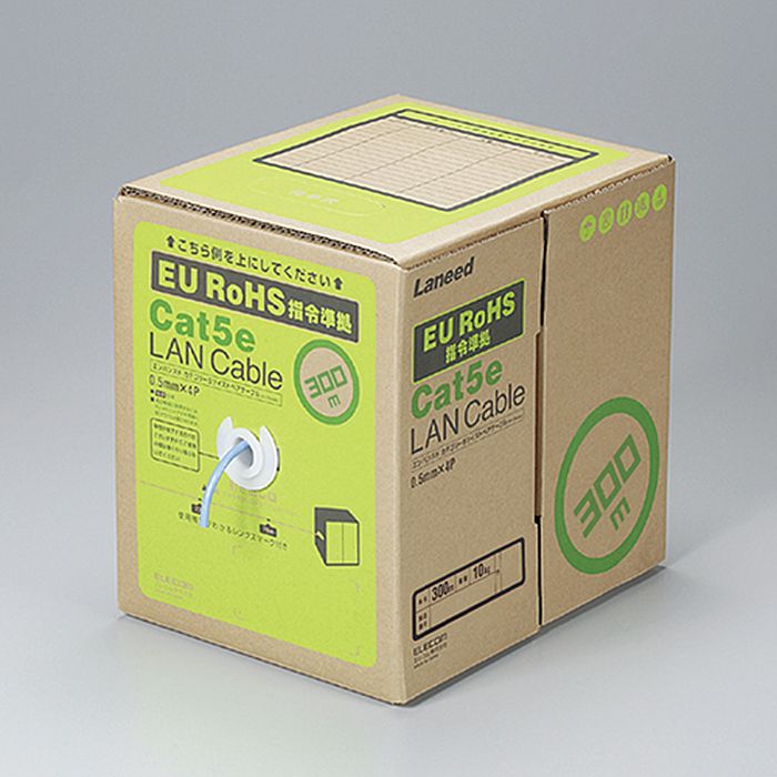 【沖縄・離島配送不可】【代引不可】EU RoHS指令準拠 LANケーブル(Cat5e ヨリ線) 300m ブルー エレコム LD-CT2/BU300YR