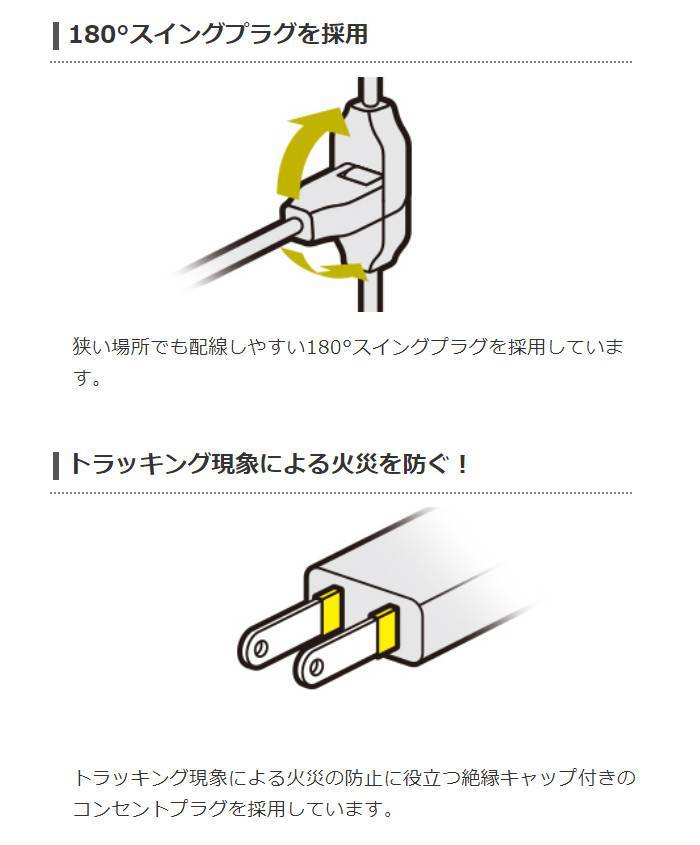 電源タップ 雷ガード スイングプラグ 付き ほこりシャッター 電源タップ 雷ガード スイングプラグ 付き ほこりシャッター