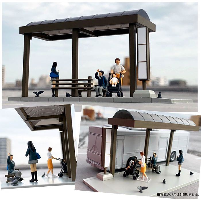 1/64 バス停　ミニチュア　フィギュアに　住宅模型　ジオラマ　ミニカーに 1/64 バス停 ミニチュア フィギュアに 住宅模型 ジオラマ
