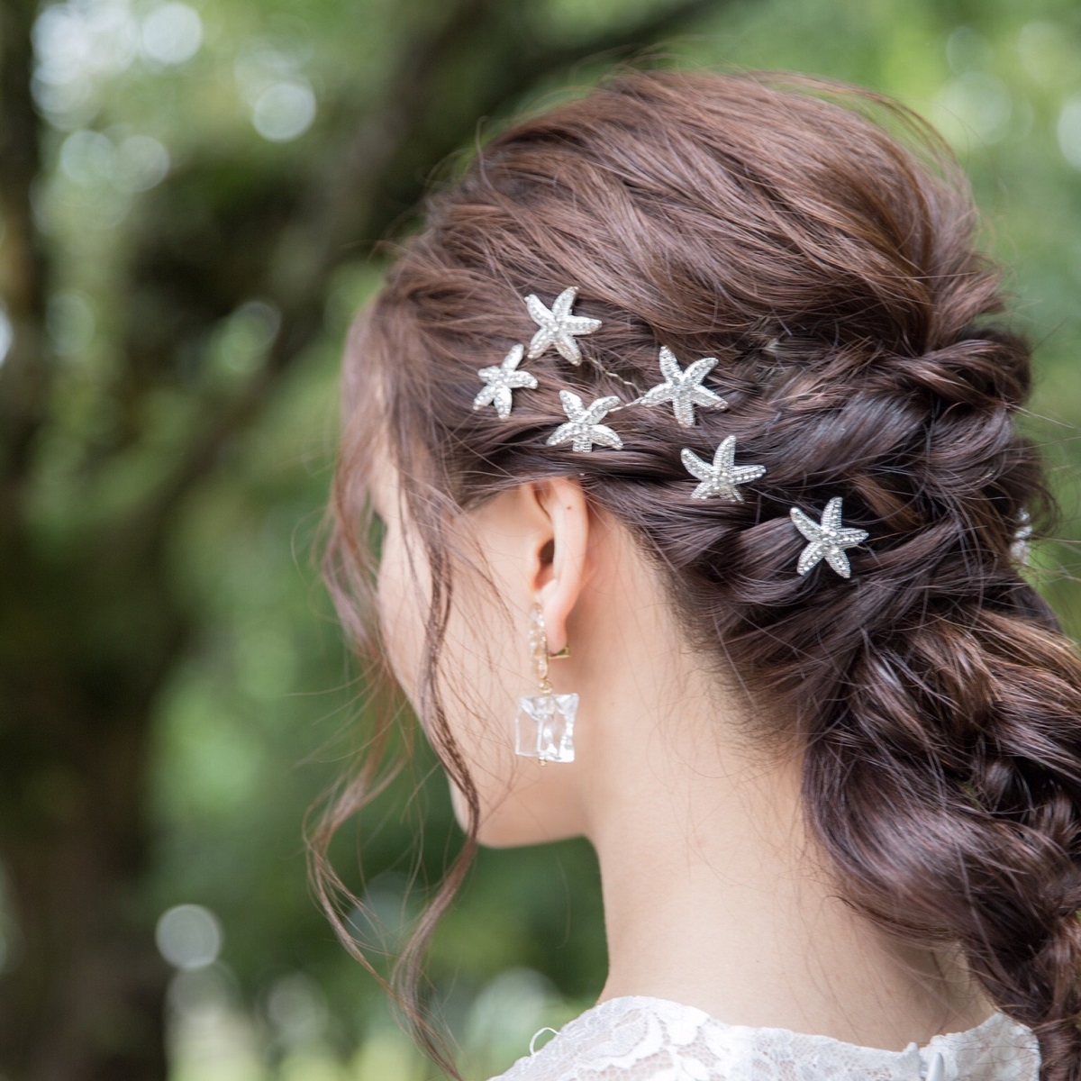 楽天市場 ヘアアクセサリー 結婚式 ウエディング 小物 ヘッドアクセサリー スターフィッシュ ビジュー ヘアアクセサリー 星 モチーフ ピン Dress Chocolat