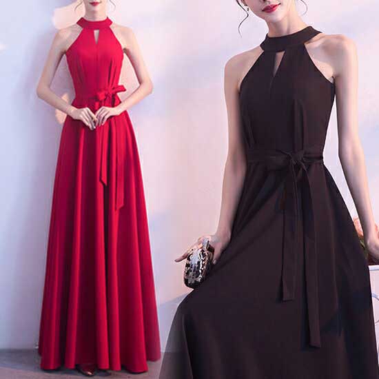 21人気新作 夏 春 卒園式 ホルターネック丈 ドレス お呼ばれ 結婚式 韓国 卒業式 卒業パーティー ワンピース 二次会 謝恩会 服装 ドレス 結婚式 袖あり ロング パーティードレス 秋 韓国ワンピース 顔合わせ 秋冬 冬 かわいい 3xl 2xl Xl L M S