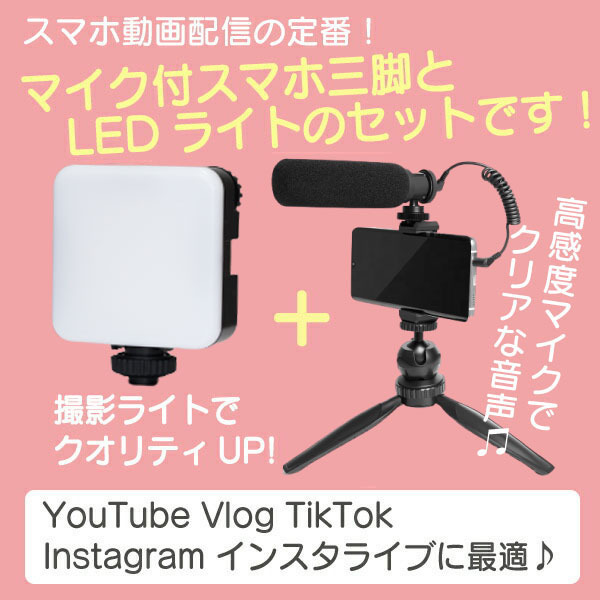 もらって嬉しい出産祝い Led Ledライト スマホ三脚 Ledビデオライト マイク付き スマートフォン三脚 撮影ライト ユーチューブ インスタ 送料無料 動画撮影 テレワーク 在宅ワーク 動画配信 Vlog Tiktok テレワーク フィルライト 撮影 Youtube マイク Www Solidarite