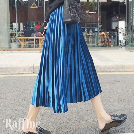 楽天市場 スカート レディース ベロア プリーツスカート ミモレ丈 スカート 7色展開 S M L フォーマル 可愛い きれいめ かわいい 冬 秋冬 顔合わせ 韓国ワンピース パーティードレス通販 Raffine