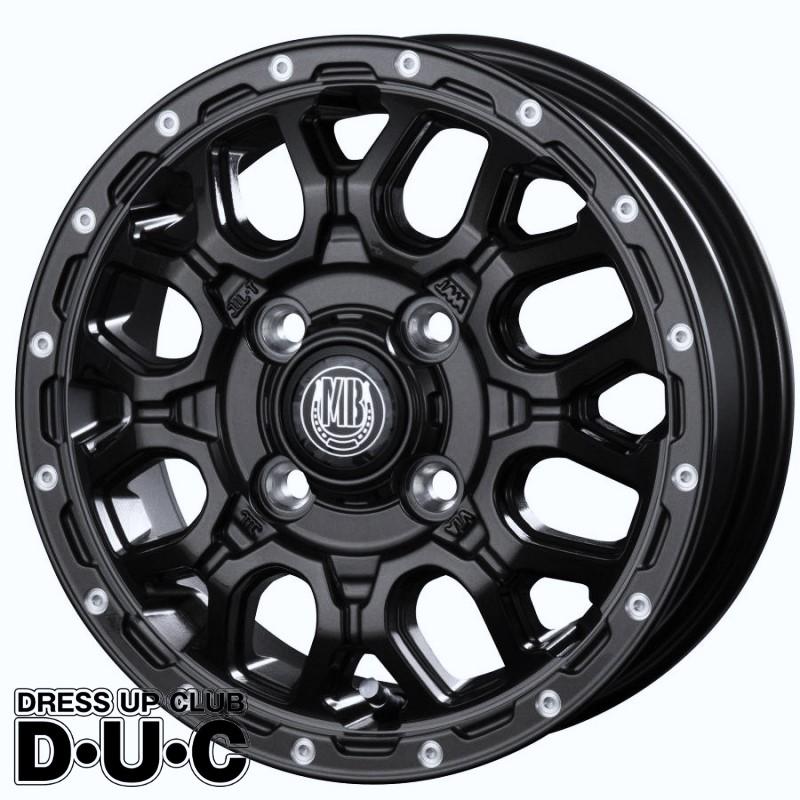 12インチアルミホイール 4本セット 軽トラ 軽バン【法人限定/個人宅不可】 MUD BAHN XR-800M MBK/PP マットブラック/ピアスポリッシュ◇12-4.0 4-100+42 12-4.00B 送料無料｜Dress-Up-Club・DUC店