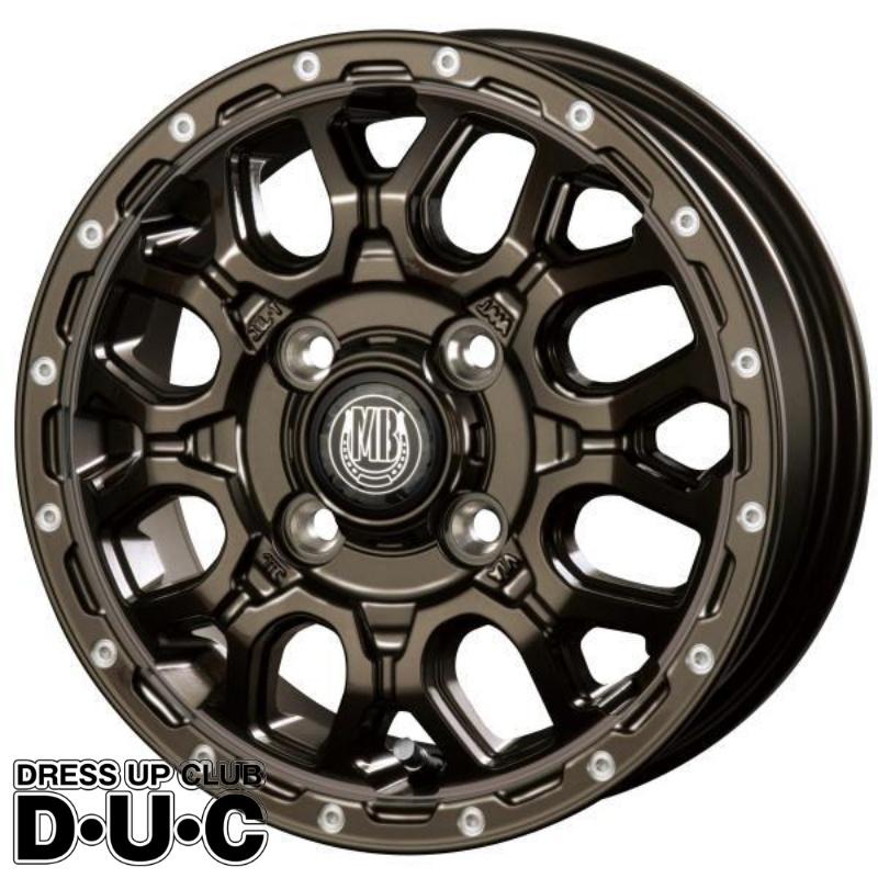 12インチアルミホイール 4本セット 軽トラ 軽バン【法人限定/個人宅不可】 MUD BAHN XR-800M GBR/PP グロスブロンズ/ピアスポリッシュ◇12-4.0 4-100+42 12-4.00B 送料無料｜Dress-Up-Club・DUC店